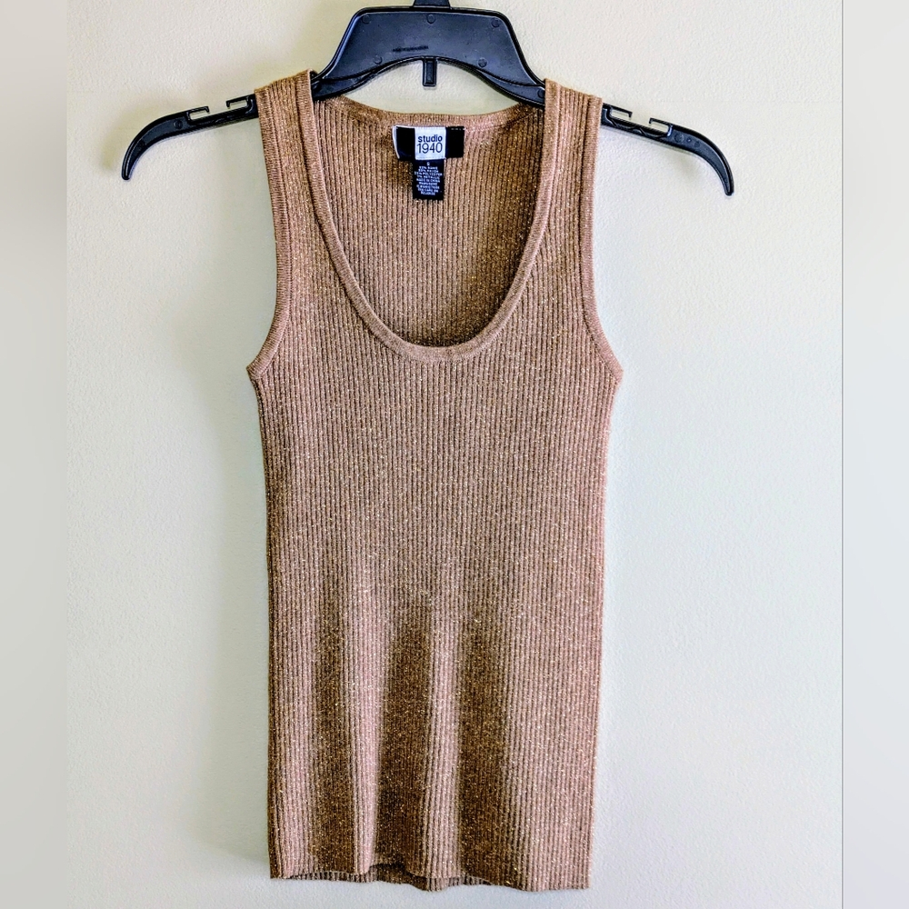 Studio 1940 Sparkly Ribbed Dressy Tank Size Small